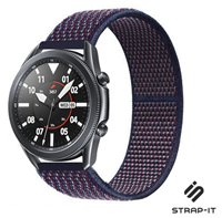 Strap-it Samsung Galaxy Watch 3 -  45mm nylon band (paars-blauw)
