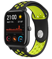 Strap-it Xiaomi Amazfit GTS sport band (zwart/geel)