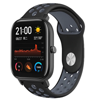 Strap-it Xiaomi Amazfit GTS sport band (zwart/grijs)