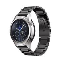 Strap-it Samsung Gear S3 stalen band (zwart)