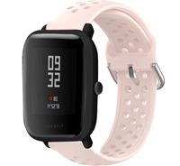 Strap-it Xiaomi Amazfit Bip siliconen bandje met gaatjes (lichtroze)