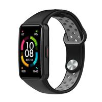 Strap-it Huawei Band 6 sport bandje (zwart/grijs)