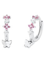 Prinzessin Lillifee hoepel oorbellen voor meisjes, 925 Sterling zilver, zirkonia synth. | vlinder