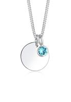 Elli Dames Hanger Plaatje Geboortesteen April met Kristal in 925 Sterling Zilver