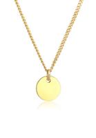 Elli Kette mit Anhänger »Plättchen Coin Münze Basic 375 Gelbgold«