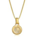 Elli PREMIUM Dames Solitaire Hanger Rond Klassiek met Citrien Edelsteen in 925 Sterling Zilver Verguld