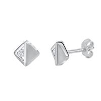 Vivance Paar Ohrstecker »925 Silber rhodiniert Zirkonia«, glanz/mattiert