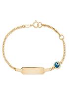 amor ID armband voor kinderen unisex, goud 375, glas