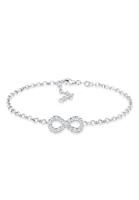 Elli Dames infinity symbool met kristallen in 925 sterling zilver rosé verguld