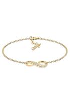 Elli Dames Oneindigheidssymbool met Zirkonia Kristallen in 925 Sterling Zilver Goud