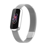 Strap-it Fitbit Luxe Milanese band (zilver)