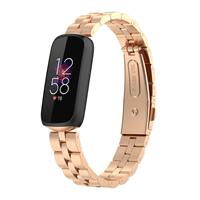 Strap-it Fitbit Luxe stalen band (rosé goud)