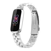 Strap-it Fitbit Luxe stalen band (zilver)