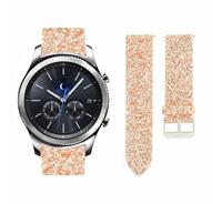 Strap-it Samsung Gear S3 leren glitter bandje (rosé goud)