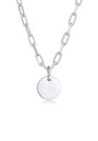 Elli Dames Plaat Hanger Link Ketting Trend Basic in 925 Sterling Zilver