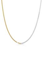 Elli Dames Curb Chain Basic Chunky Chain Bi-Color Trend in 925 Sterling Zilver Verguld Kleurrijk