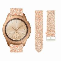 Strap-it Samsung Galaxy Watch 42mm leren glitter bandje (rosé goud)