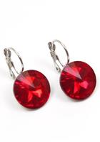 J.Jayz Paar oorhangers Helder, multicolour, rond met glassteen - made in germany