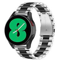 Strap-it Samsung Galaxy Watch 4 - 44mm stalen band (zilver/zwart)