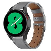 Strap-it Samsung Galaxy Watch 4 - 44mm leren bandje (grijs)