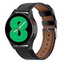 Strap-it Samsung Galaxy Watch 4 - 44mm leren bandje (strak-zwart)