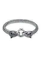 Kuzzoi Armband »Herren Wolfskopf Ringverschluss Rund 925 Silber«