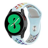 Strap-it Samsung Galaxy Watch 4 - 44mm sport band (lichtblauw/kleurrijk)