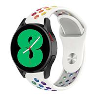 Strap-it Samsung Galaxy Watch 4 - 44mm sport band (wit/kleurrijk)