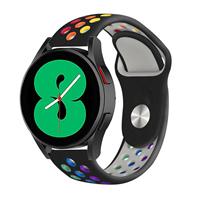 Strap-it Samsung Galaxy Watch 4 - 44mm sport band (zwart/kleurrijk)