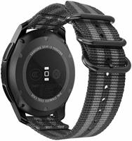 Strap-it Samsung Galaxy Watch 4 Classic nylon gesp band (zwart/grijs)