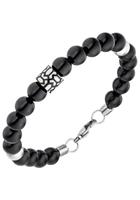 Jobo Armband, Edelstahl mit Onyx 21 cm