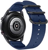 Strap-it Samsung Galaxy Watch 4 Classic nylon gesp band (blauw)
