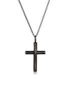 Kuzzoi Lange Kette »Herren mit Kreuz Oxidiert Massiv 925 Silber«