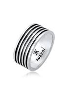 Kuzzoi Silberring »Herren Bandring Massiv Rillen 925 Silber«