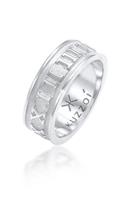 KUZZOI Heren Band Ring Romeinse Cijfers Massief Trend Geoxideerd in 925 Sterling Zilver Zilver