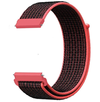 Strap-it Samsung Galaxy Watch 4 Classic nylon band (zwart/rood)