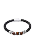 Kuzzoi Armband »Herren Leder Bead Magnet-Verschluß 925er Silber«