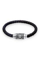 Kuzzoi Armband »Herren Leder Logo Magnet-Verschluß 925 Silber«