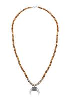 Kuzzoi Kette mit Anhänger »Herren Halbmond Achat Jasper Look 925er Silber«
