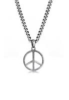 Kuzzoi Kette mit Anhänger »Herrenkette Peace Oxidiert 925 Silber«