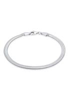 KUZZOI KUZZOI Armband Dames platte Elegante Slangenketting Visgraat Trend in 925 Sterling Zilver