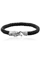 Kuzzoi Armband »Herren Echtleder Schlange Geflochten 925 Silber«