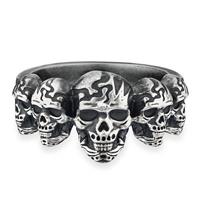 CAÏ Ring »925/- Sterling Silber matt oxidiert Totenkopf«