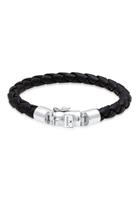 Kuzzoi Armband »Herren Lederarmband Kastenverschluss 925 Silber«