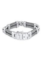 Kuzzoi Armband »Herren Panzer Gliederarmband Modern 925 Silber«