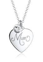 Elli Collierkettchen »Mum-Schriftzug Swarovski Kristalle 925 Silber«