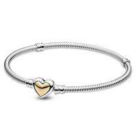 Pandora 599380C00 - Domed Golden Heart Clasp Snake Chain - Armband-lengte 18 cm