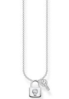 Thomas Sabo Kette mit Anhänger »Schloss mit Schlüssel gold, Schloss mit Schlüssel silber, KE2122-051-14-L45V, KE2122-414-14-L45V«, mit Zirkonia (synth)