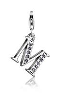 Nenalina Bedeltje Hanger Letter in 925 Sterling Zilver voor alle gangbare Charmdragers
