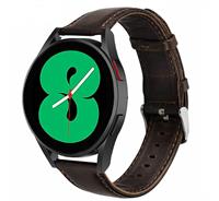 Strap-it Samsung Galaxy Watch 4 leren bandje (donkerbruin)